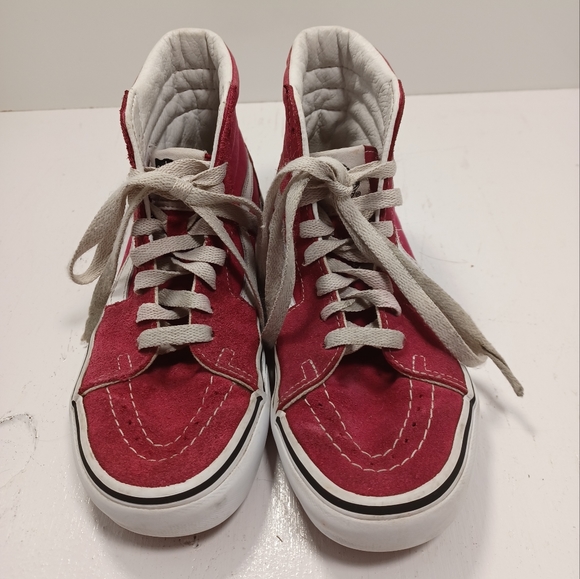 VANS Off The Wall Sk8-Hi Red/Fuschia High Top Sneakers Shoes Mens 3.5 / Womens 5 - Picture 3 of 9